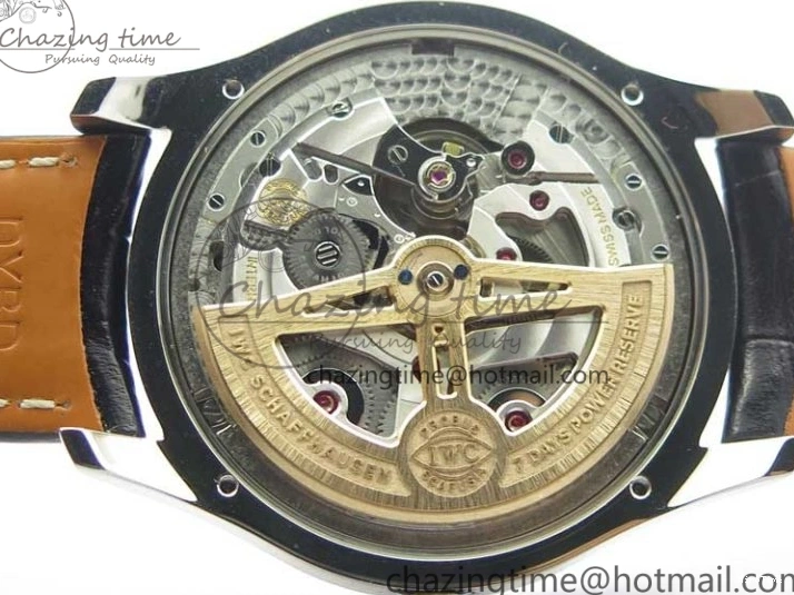 MIROTIME 0128 Portugieser Perpetual Calendar IW503406 V9F 1:1 Best Edition Silver Dial on Black Leather Strap A FastDry 7115